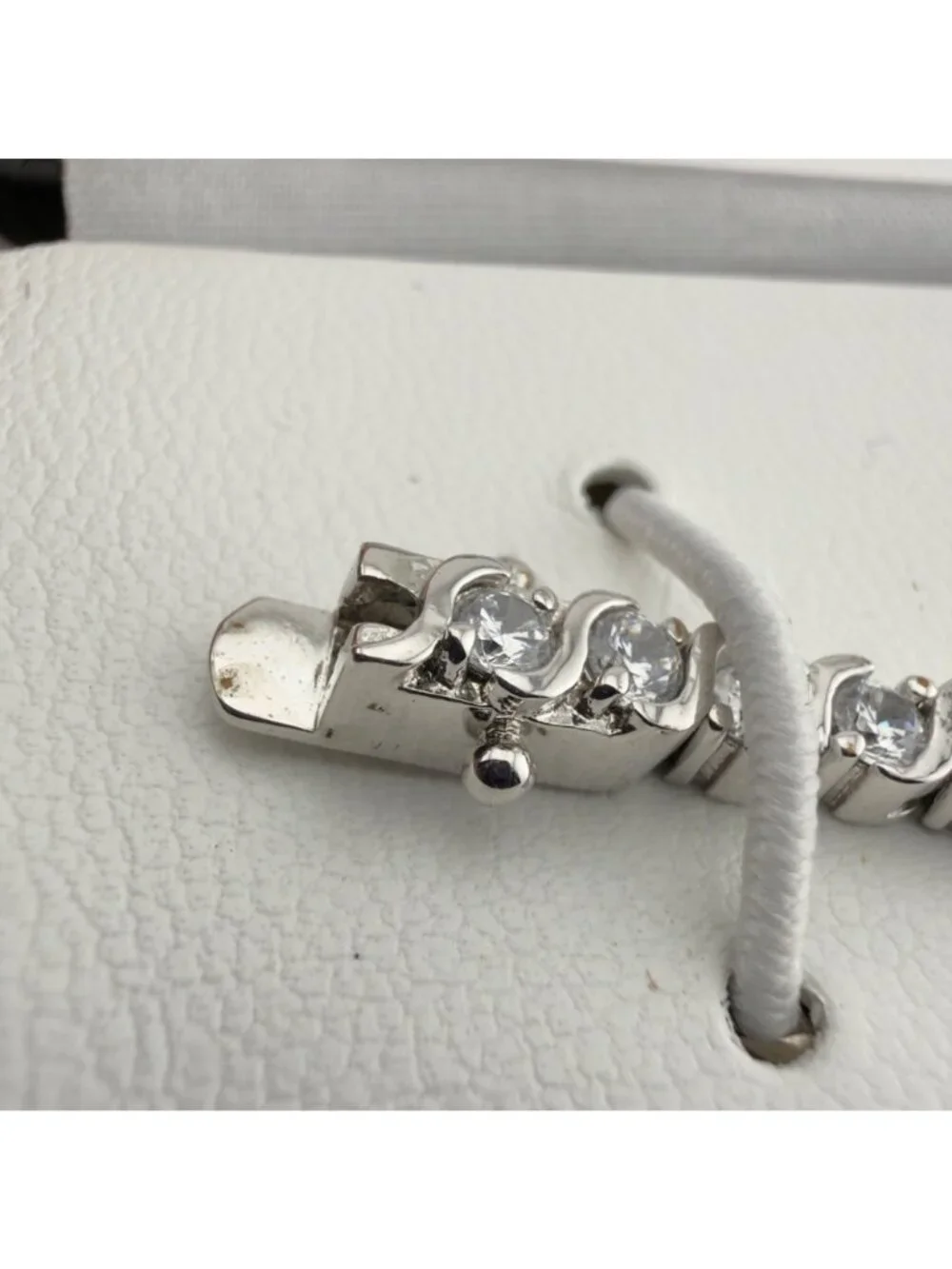 Cubic Zirconia Silver Plated Tennis Bracelet 6.75